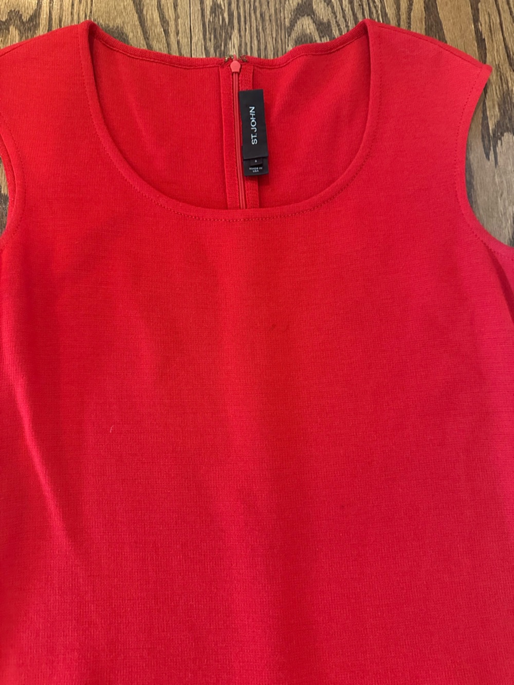 St. John Sleeveless Red Sheath Dress, Sz 6 - Picture 2 of 12